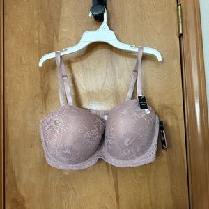 40DD Laura Ashley 5 multi way strap mauve lace underwire padded bra
